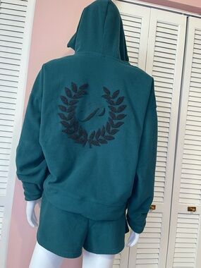 PINK Victoria's Secret Teal Plush Fleece Hoodie and short(set)
